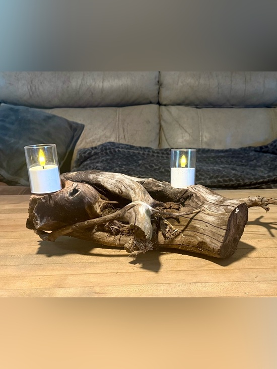 Other - Handcrafted Natural Ocean Driftwood by my Husband- LED Candle 🕯️ Centerpiece